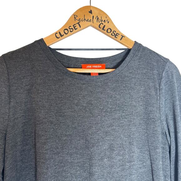 Joe Fresh Heather Gray Lace Long Sleeve Top Size Large - Gothcore Style - Picture 3 of 7